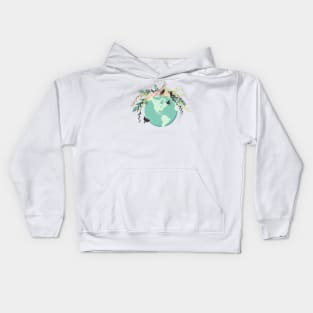 Earth Day Flower Globe Kids Hoodie